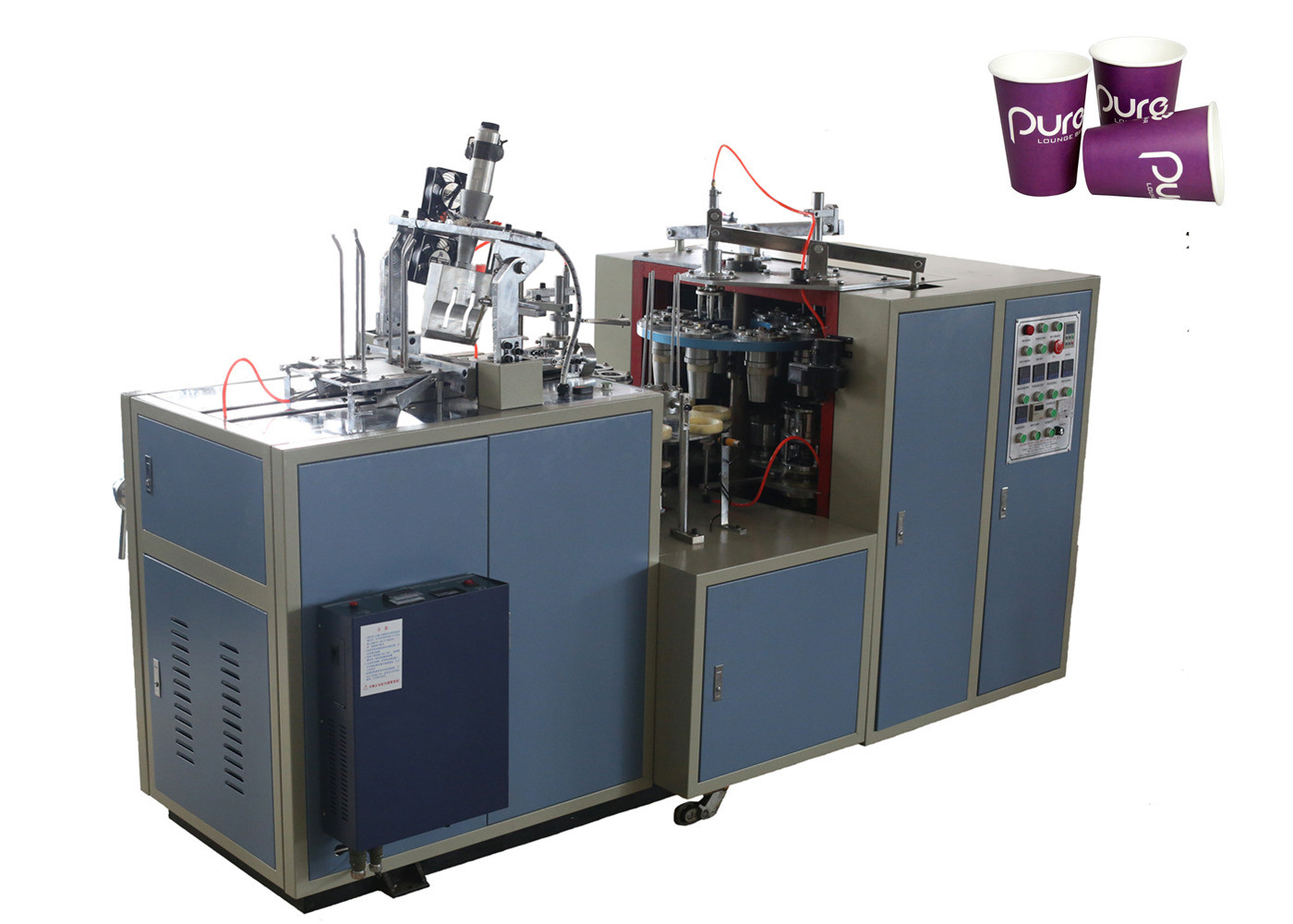 Low Noise Paper Cup Plate Manufacturing Machine , Industrial Machine For Making Paper Cups