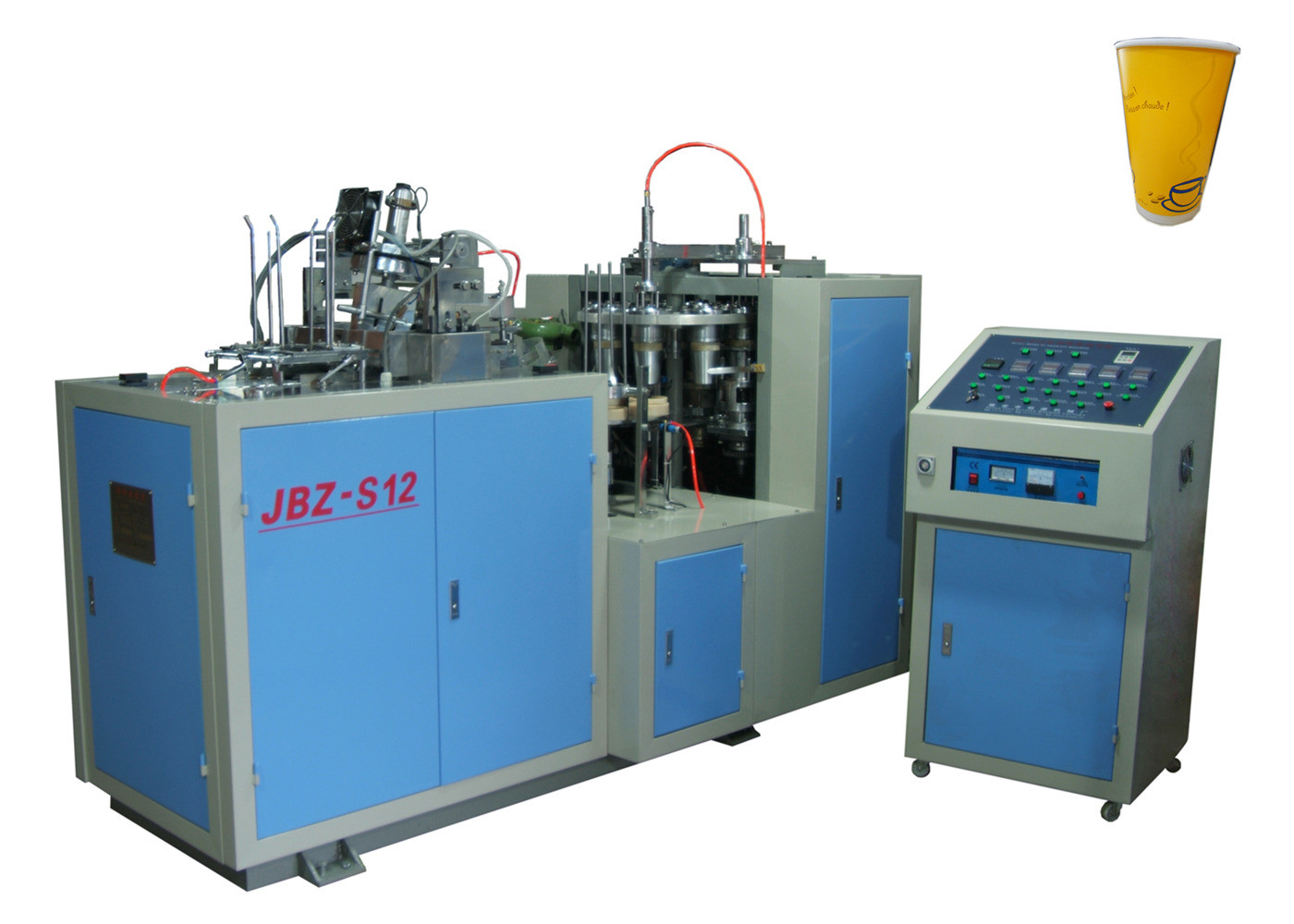 Double PE Coated Paper Automatic Paper Cup Machine Self Lubrication System