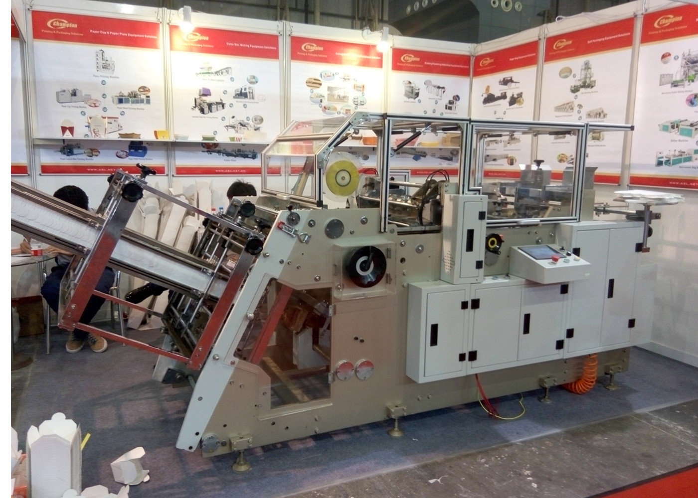 Full Auto Paper Lunch Box Machine , Paper Container Making Machine CE Certification