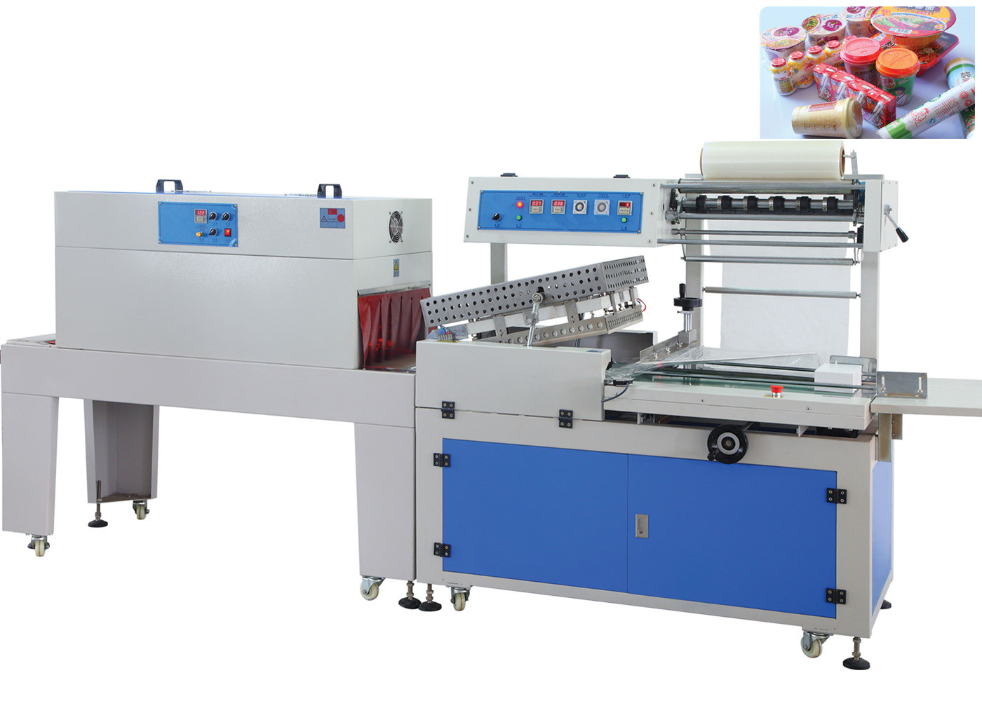 Three Phase 8.5 KW Plastic Shrink Wrap Machine For Food Chemical Commodity