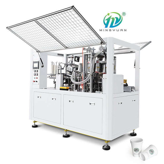 Disposable Paper Coffee Cup Making Machines With Safety Cover Ultrasonic Heater