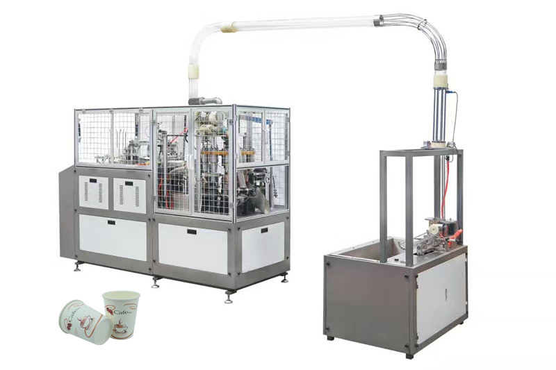 CE SGS High Speed Paper Tea Cup Making Machine Welding By Ultrasonic Heater